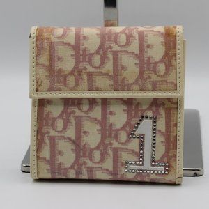Christian Dior Trotter Pattern Compact Wallet Vintage